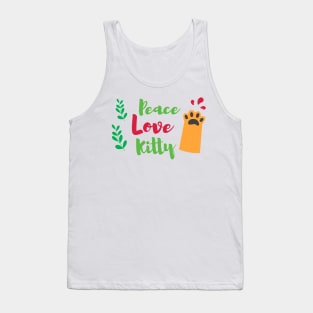 Merry Little Christmas Catsmas Peace Love Tank Top